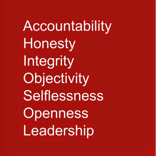 An image showing the seven principles of public life.